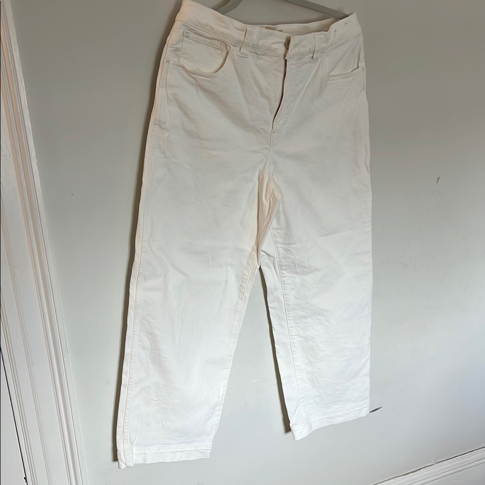 Madewell  White  perfect Vintage wide leg cropped jeans